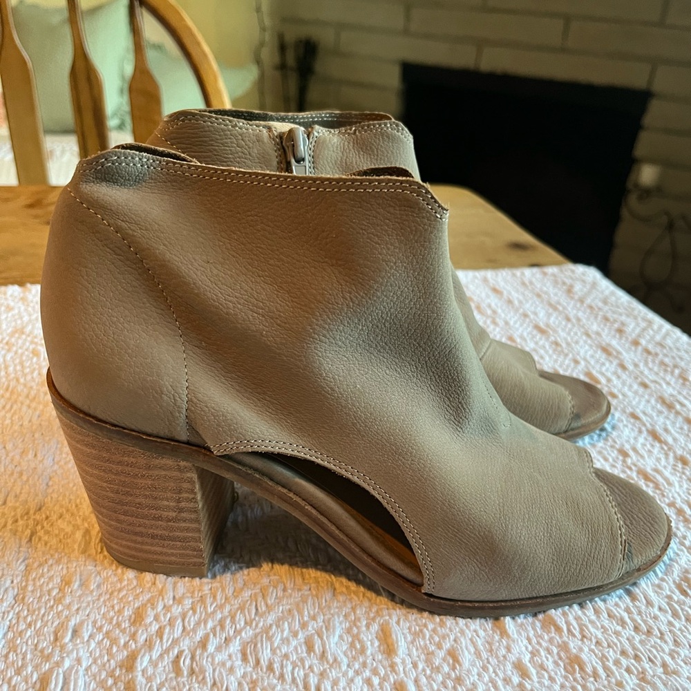 Lucky Brand Suede Open Toe Shoe Boots